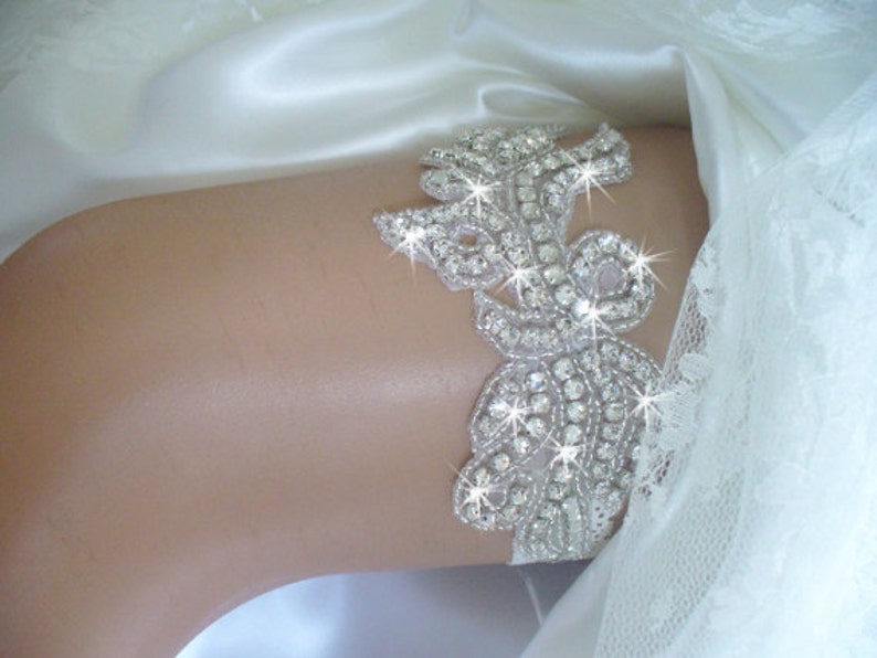 Custom Rhinestone Wedding Garter Bridal Garter Belts Wedding Etsy