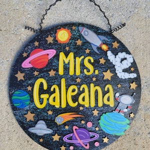 Customized Space Themed Sign - Laser Cut - Teacher Sign - Classroom ...