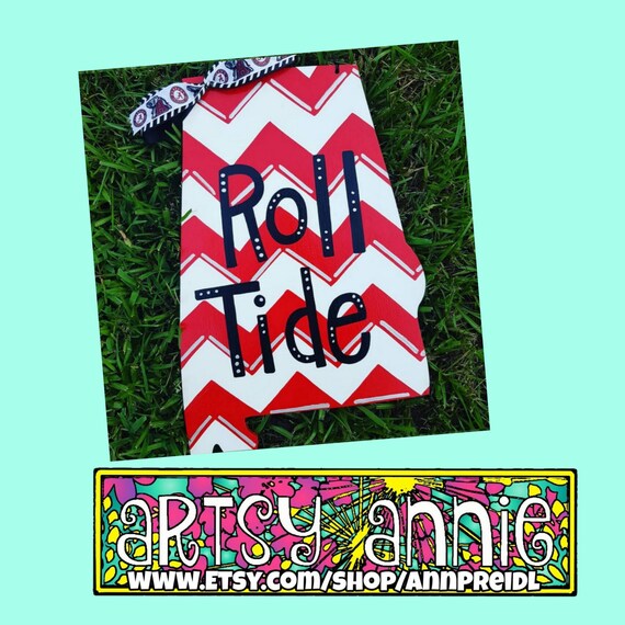 Alabama Crimson Tide Art Front Porch Decor Football Sign Etsy