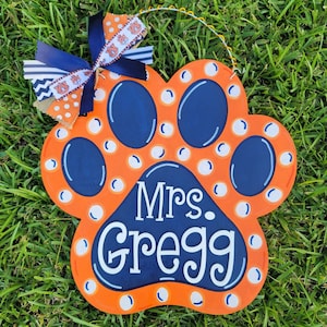 Paw Print Door Hanger - Small Polka Dots - CUSTOMIZE YOURS!