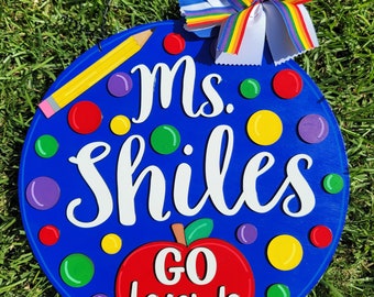 Teacher's Door Hangers - Polka Dots - CUSTOMIZE YOURS!