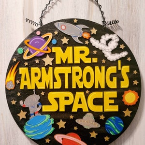 Customized Space Themed Sign - Laser Cut - Teacher Sign - Classroom ...