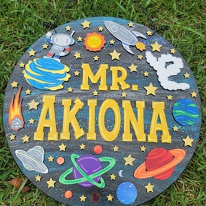 Customized Space Themed Sign - Laser Cut - Teacher Sign - Classroom ...