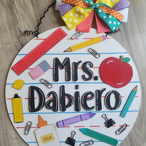 Teacher&#39;s Door Hangers - Notebook Paper/Supplies - CUSTOMIZE YOURS!