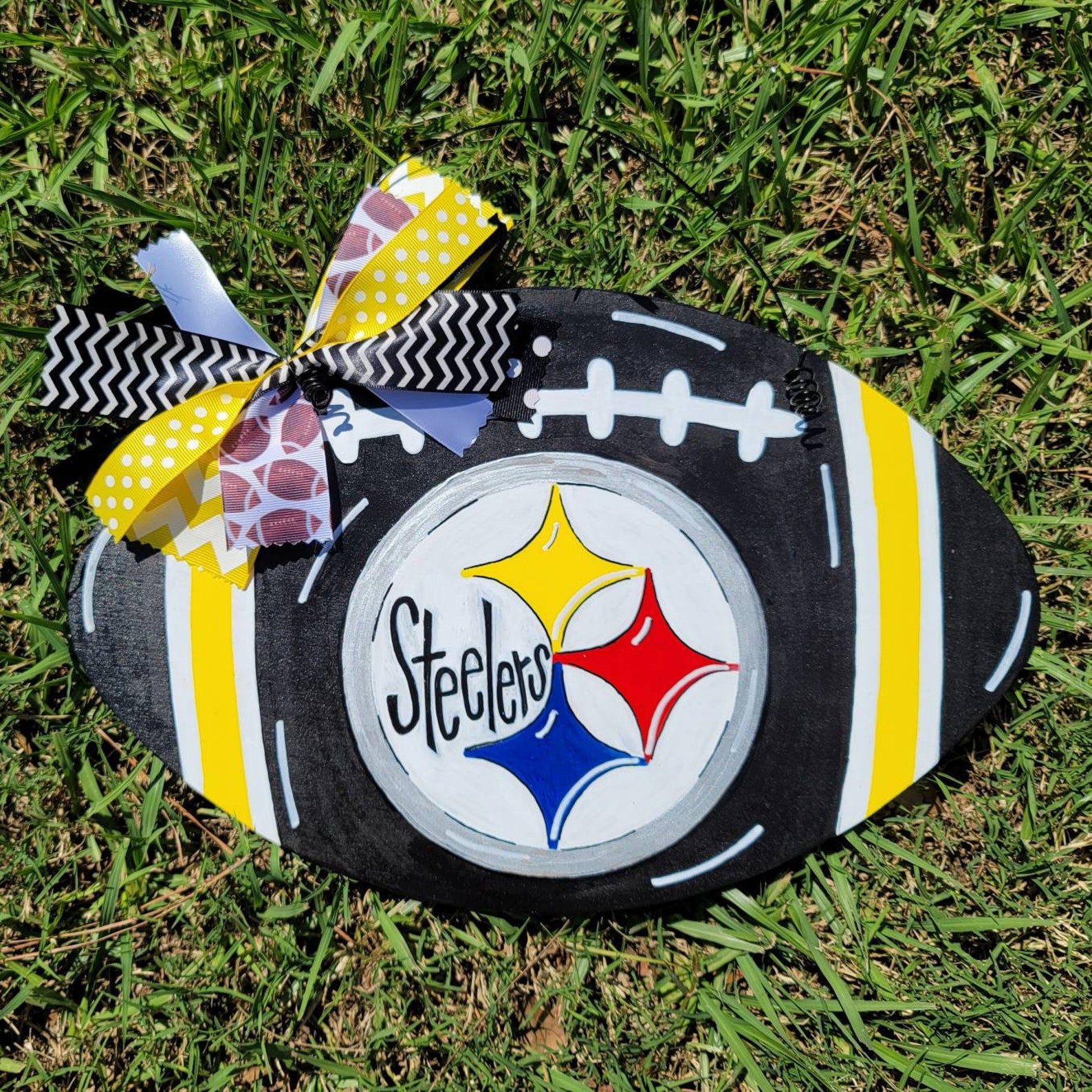 Pittsburgh Steelers colgador de la puerta de fútbol | Etsy