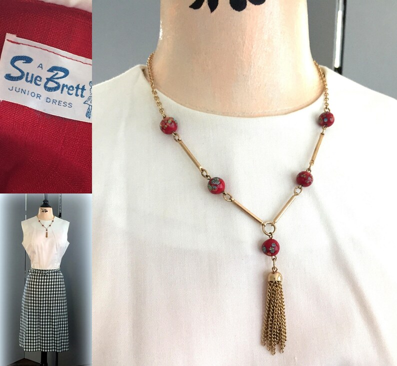 Small Like New 60s Sue Brett Dress /& Vest Jacket