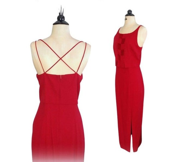 crimson cocktail dress