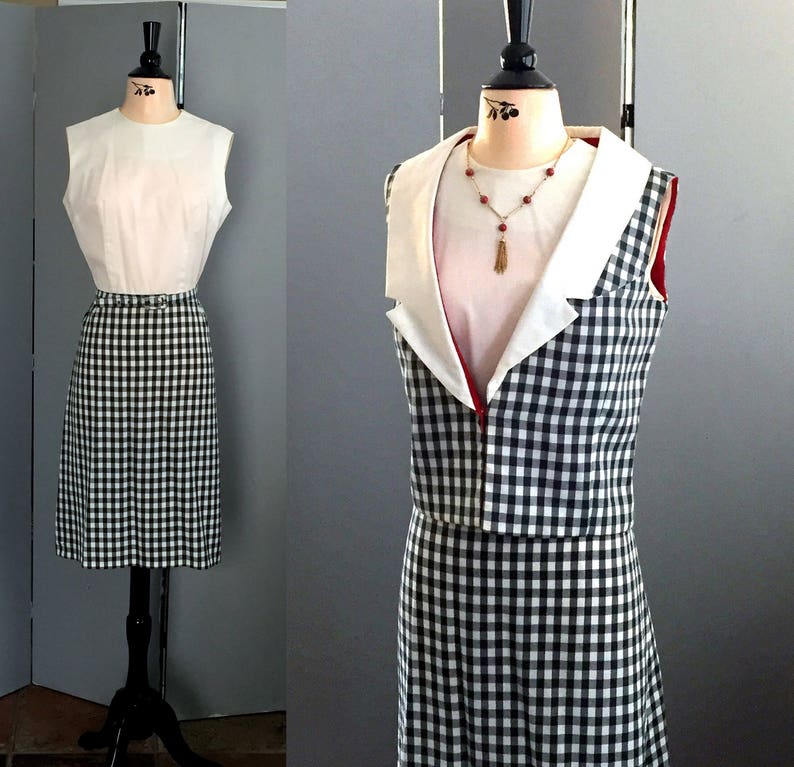 Small Like New 60s Sue Brett Dress /& Vest Jacket