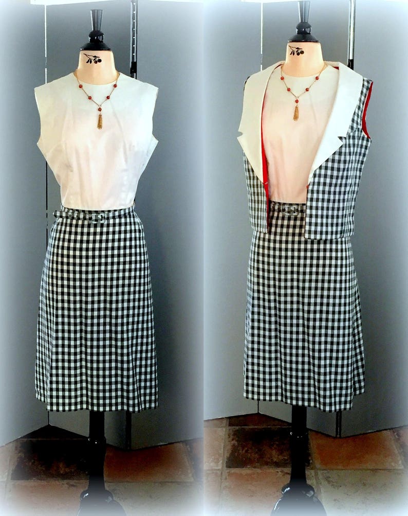 Small Like New 60s Sue Brett Dress /& Vest Jacket