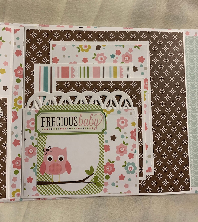 Handmade Scrapbook Baby Girl Album 8x8