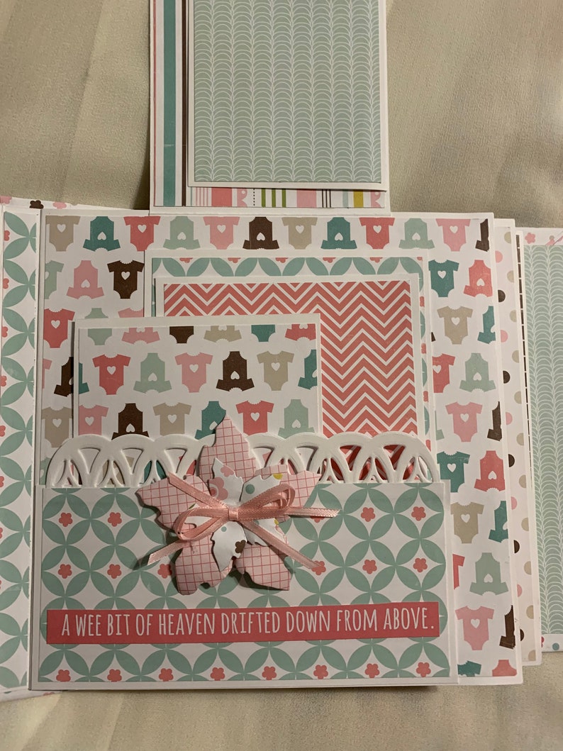 Handmade Scrapbook Baby Girl Album 8x8