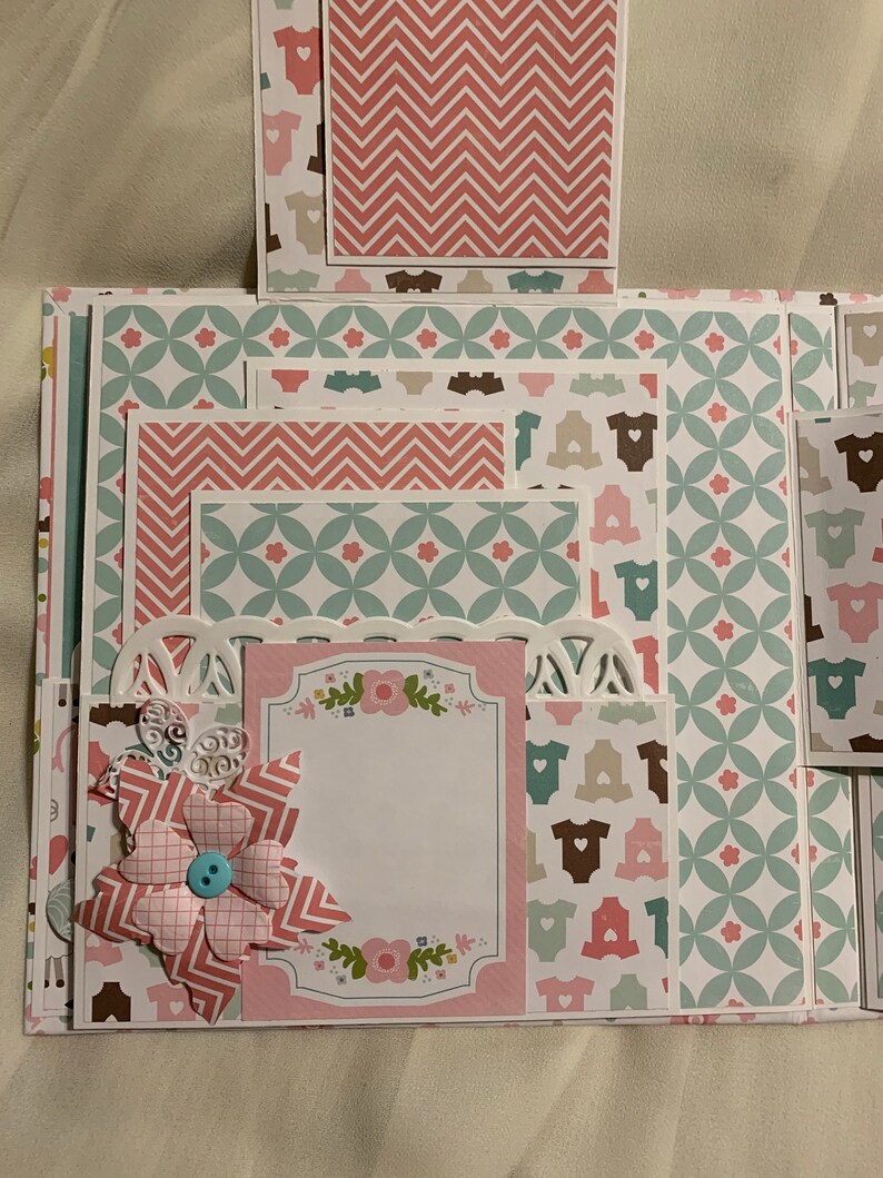 Handmade Scrapbook Baby Girl Album 8x8