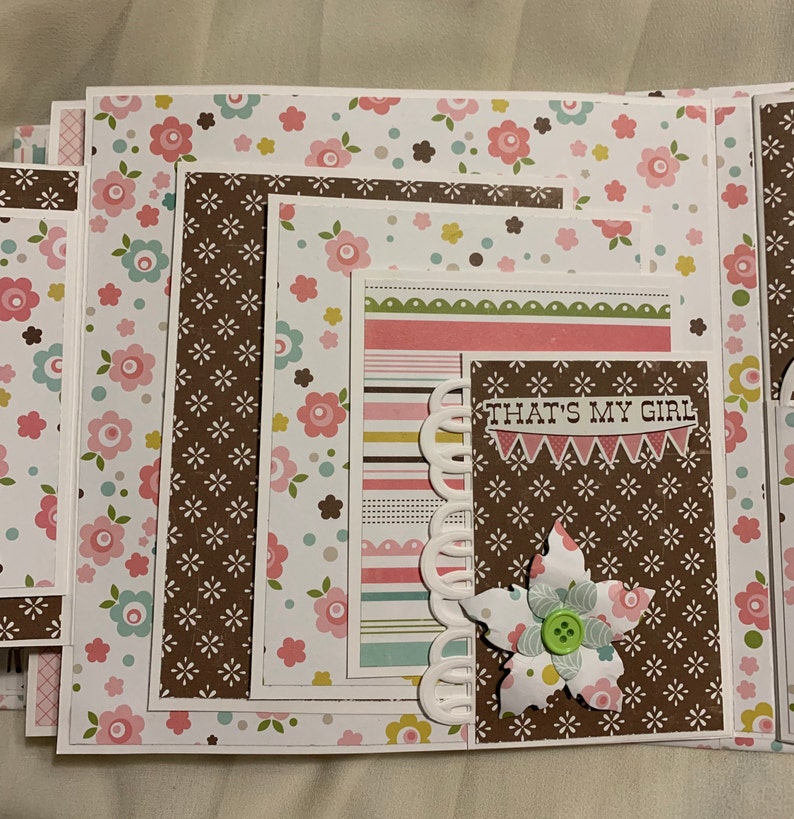 Handmade Scrapbook Baby Girl Album 8x8