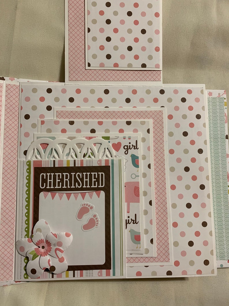 Handmade Scrapbook Baby Girl Album 8x8