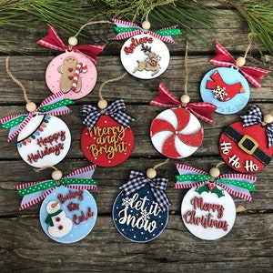 Traditional Christmas Ornaments Set of 10, Christmas Ornament, Hand painted Ornaments, Wooden Ornaments, Manger Ornaments, Tree decorations