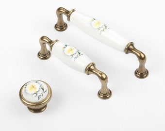 3.75" 5" Ceramic Cabinet Handles Door Handles Pulls Dresser Pulls Drawer Pull Handle Wardrobe Handles Kitchen Hardware Modern Pull Handle