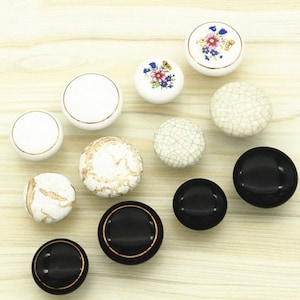 Crackle Ceramics Round Single Hole Knob Door Knobs Pulls Handles Drawer knobs pulls Dresser Wardrobe Cabinet Pulls Knobs Handle Hardware