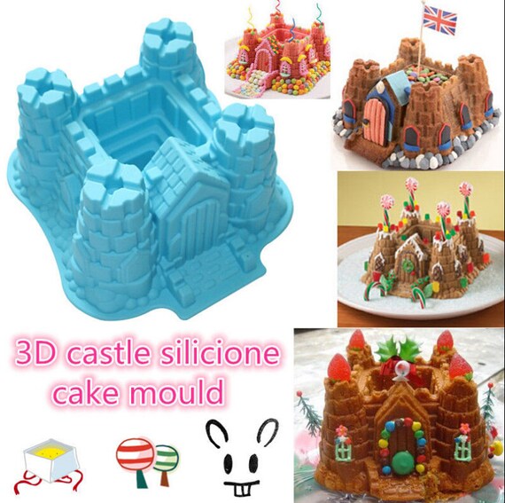 Large Castle Cake Mold Soap molds 3d Flexible Silicone Mould Etsy