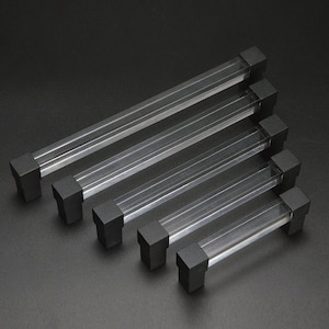 3.75" 5" 6.3" 7.5" 8.8" Clear Acrylic Handles Drawer Handles pulls Dresser handles Cabinet handles Wardrobe Pulls Handle 128 160 192 224mm