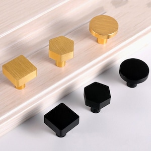 Aluminium alloy Round Cupboard Door Knobs Pulls Handles Black Square Drawer knobs pulls Dresser handle Cabinet Pulls Knobs Wardrobe knobs