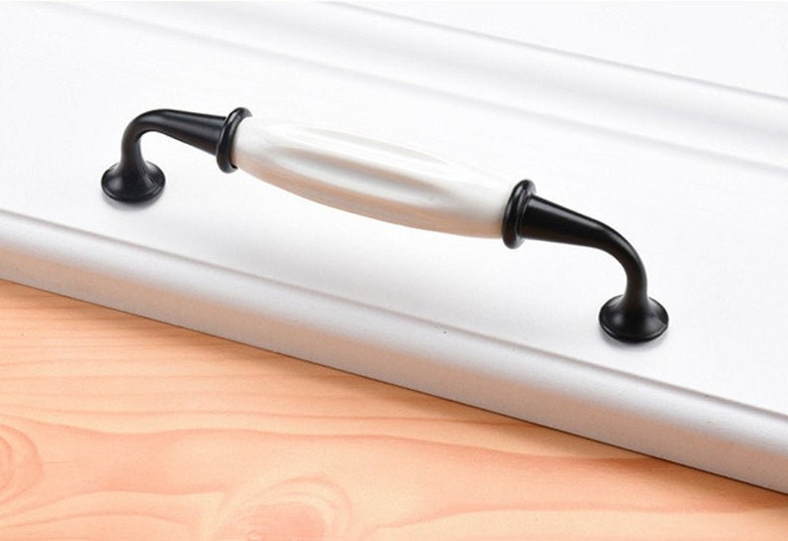 3.75 7.5 White Ceramics Door Handles Drawer Pulls Etsy