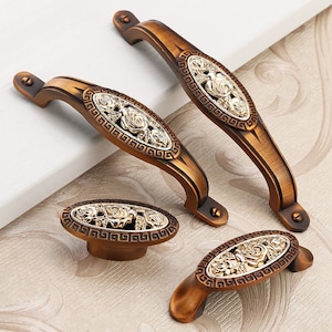 2,5 "3,75" 5" Kupfer Crackle Schubladengriffe Knäufe Griffe Knäufe Schrank Griffe Knäufe Kleiderschrank Griffe Knäufe Hardware 64 96 128 mm