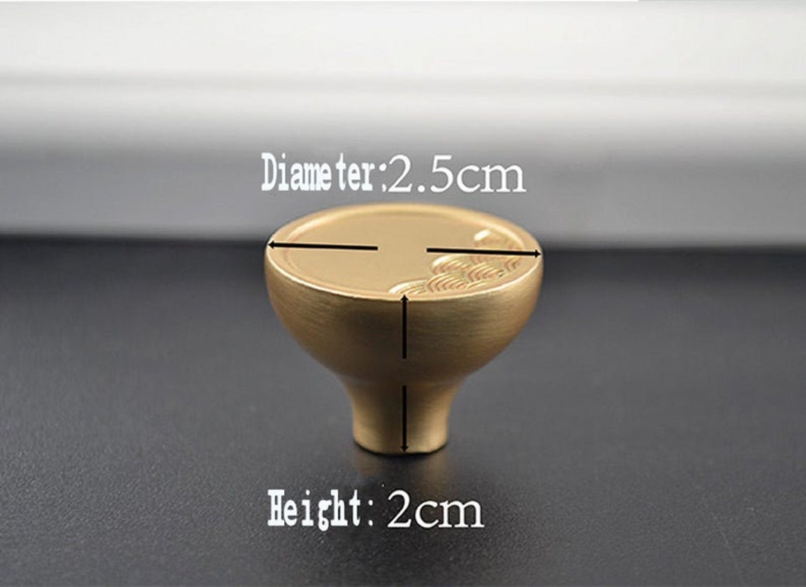 Round Single Hole Knob Gold Door Handle Drawer Pulls Etsy
