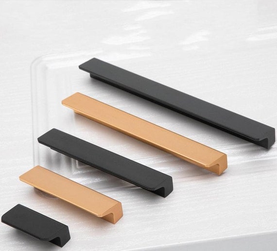 Amerdeco Versteckte Schrankgriffe - 10 Stück Unsichtbare Griffe In Schwarz