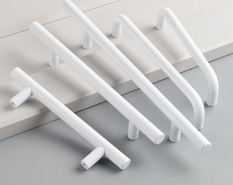 Einfache weiße runde Stock Bar Knäufe Schubladengriffe Kommode Griff Knäufe Möbelknäufe Möbelknäufe Möbelknäufe