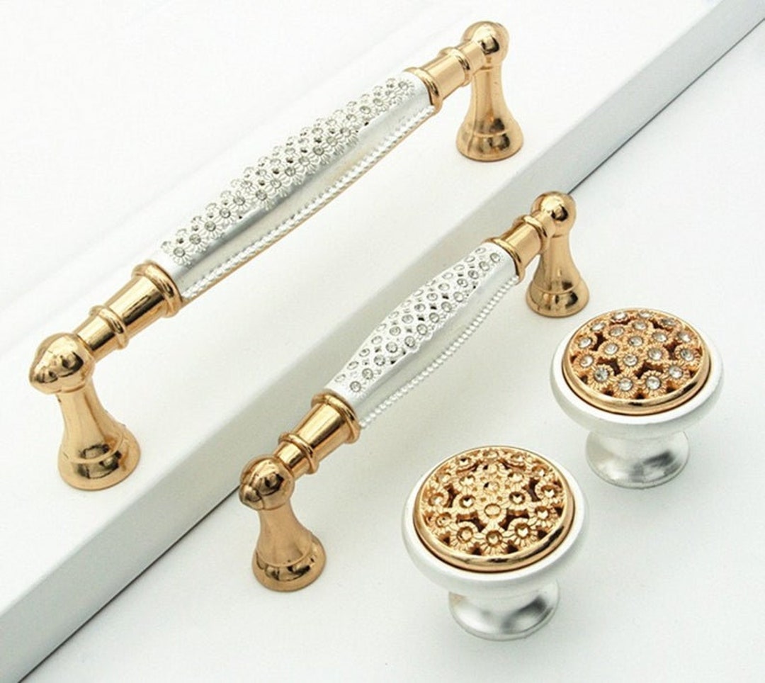 3.75 5 Gold Round Knob Dresser Drawer Pulls Etsy