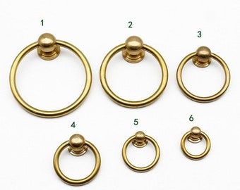 Brushed Brass Ring Pulls Knob Door Handle Drawer pull knob Dresser pulls Cabinet Pulls Knobs handle wardrobe knob pull Cupboard Pulls