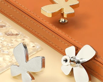 Brass Single Hole butterfly dresser knob pull Gold Drawer knob pull Chrome Kitchen Cabinet Pulls knob Handle Wardrobe handles Knobs Hardware