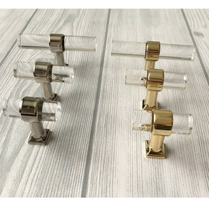 Clear Acrylic Pulls handles Kitchen Pulls Handles Dresser Pulls Knob Square Drawer Pulls Cabinet Handles Pull Closet Handles Modern Style