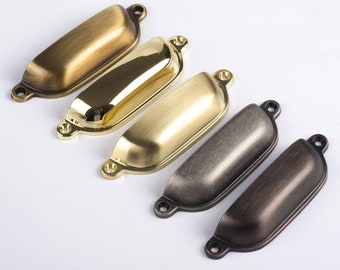 3.75" Cup Door Handles Knobs Drawer Pulls Handles Dresser Handles Knobs Cabinet Knobs Pulls Gold square Knobs Pulls Furniture Hardware 96mm