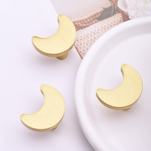Solid Brass semi-circular crescent Drawer knobs handles Round Cabinet Dresser handle knobs Pure Brass Door Pull furniture Wardrobe knobs