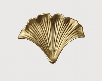 Gold Fan Dresser pulls Handle Ginkgo Leaf Drawer knobs Cabinet Pulls Knobs Wardrobe plant knob pull Cupboard Handles Pulls knobs Hardware