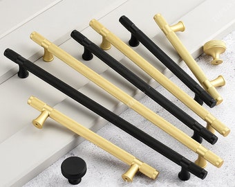 Round rod handles Gold Drawer Handles Black Round Knobs Dresser handle Pulls Cabinet Pulls Knobs Wardrobe handles Cupboard pulls Hardware