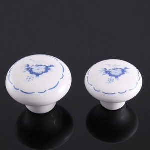 Round Ceramics Single Hole Knobs Door Handles Drawer Pulls Handles Dresser Handles Knobs Cabinet Handles Wardrobe Handles Furniture Hardware