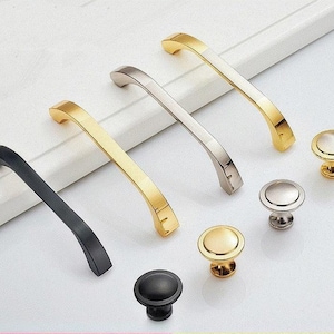 2.5" 3.75" 5" 6.3" Modern Furniture Hardware Door Handle Pull Drawer pulls knob Dresser handle Cabinet Wardrobe Pulls Knobs 64 96 128 160mm