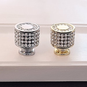 Cylinder Crystal Knobs Pulls Door Handles Knobs Gold Drawer Handles pulls knobs Dresser handle Cabinet Handles Knobs Pulls Closet Handles