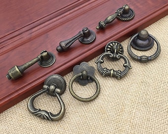 Bronze Ring Cabinet Door Handles Kitchen Pull Drawer Knobs Handle Dresser Knobs Cabinet Handles Closet Wardrobe Pulls Furniture Hardware