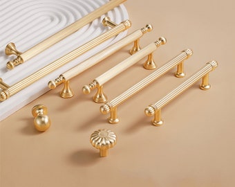 Brushed Gold Ball Knobs Drawer Pulls Handles Dresser Pulls Flower Knobs Kitchen Cabinet Handle Cupboard Handles Wardrobe Handles Hardware