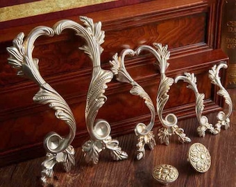 2.5" 3.75" Carving Door Handle Pull Drawer Handles pulls knob Antique Siliver Dresser handle Cabinet Wardrobe Handle Knobs Hardware64 96mm