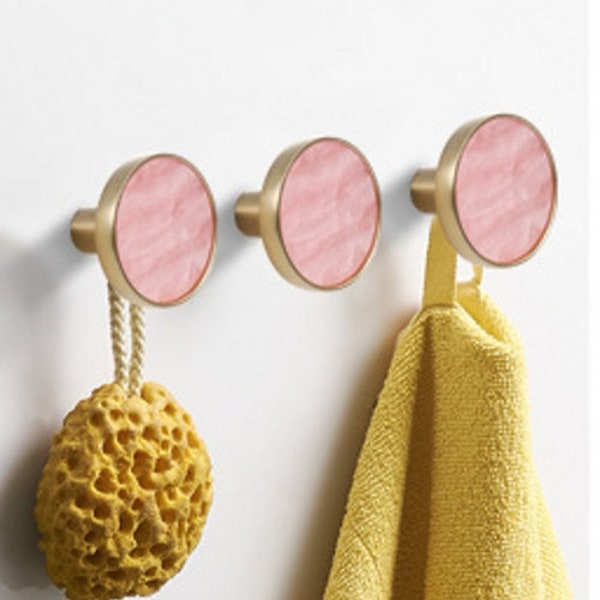 Shells hanger Peacock Green Coat hook Clothes hook Door Handles Knobs Drawer pulls Gold Round knobs pink Hooks Dresser handle Cabinet Handle