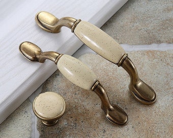 3" 3.75" Beige Ceramic Drawer Knob Handles Dresser Knobs Pull Drawer Pulls Handles Kitchen Cabinet Pulls Handles Door Handles 76 96 128mm