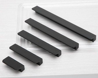 1.26" 2.5" 3.75" 6.3" 8.8" Drawer Handles Pulls Modern Dresser handle Black Gold Kitchen Cabinet Door Handle Pulls 32 64 96 128 160 224mm