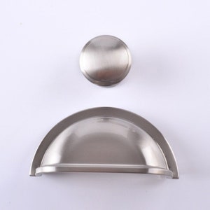 3" tasse commode boutons poignées Nickel brossé poignées de porte boutons de tiroir boutons de placard poignées de cuisine rondes 76 mm