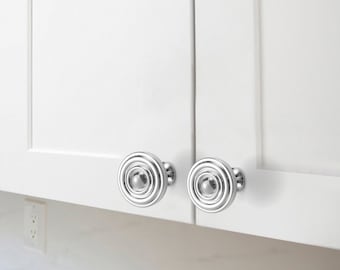 Brass Single Hole Round Knob PVD Gold Door Handle Drawer pull knob Dresser Knobs Pulls Chrome Wardrobe Pulls Cabinet Knobs handle Hardware