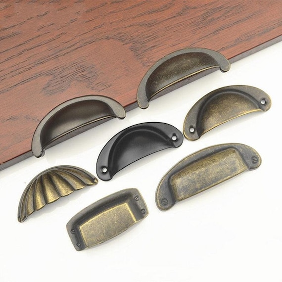 Bronze Shell Handles Pulls Knobs Drawer Pulls Knob Dresser Etsy