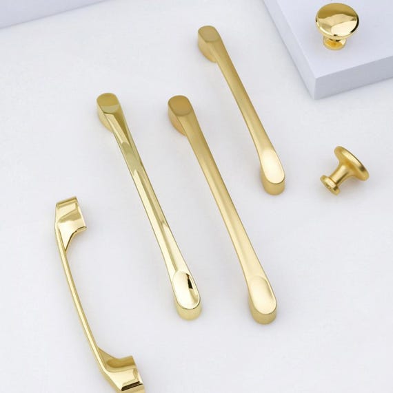 slim fit dress slacks Gold Brass Cabinet Knobs，0.94 inch Diameter，Brushed Dresser Drawer Kno –  Fitviso
